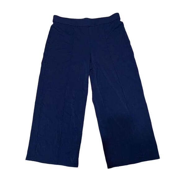 J. Jill Wearever Collection Navy Blue High Rise Wide Leg Crop Pull-On Pants SP - Picture 1 of 7